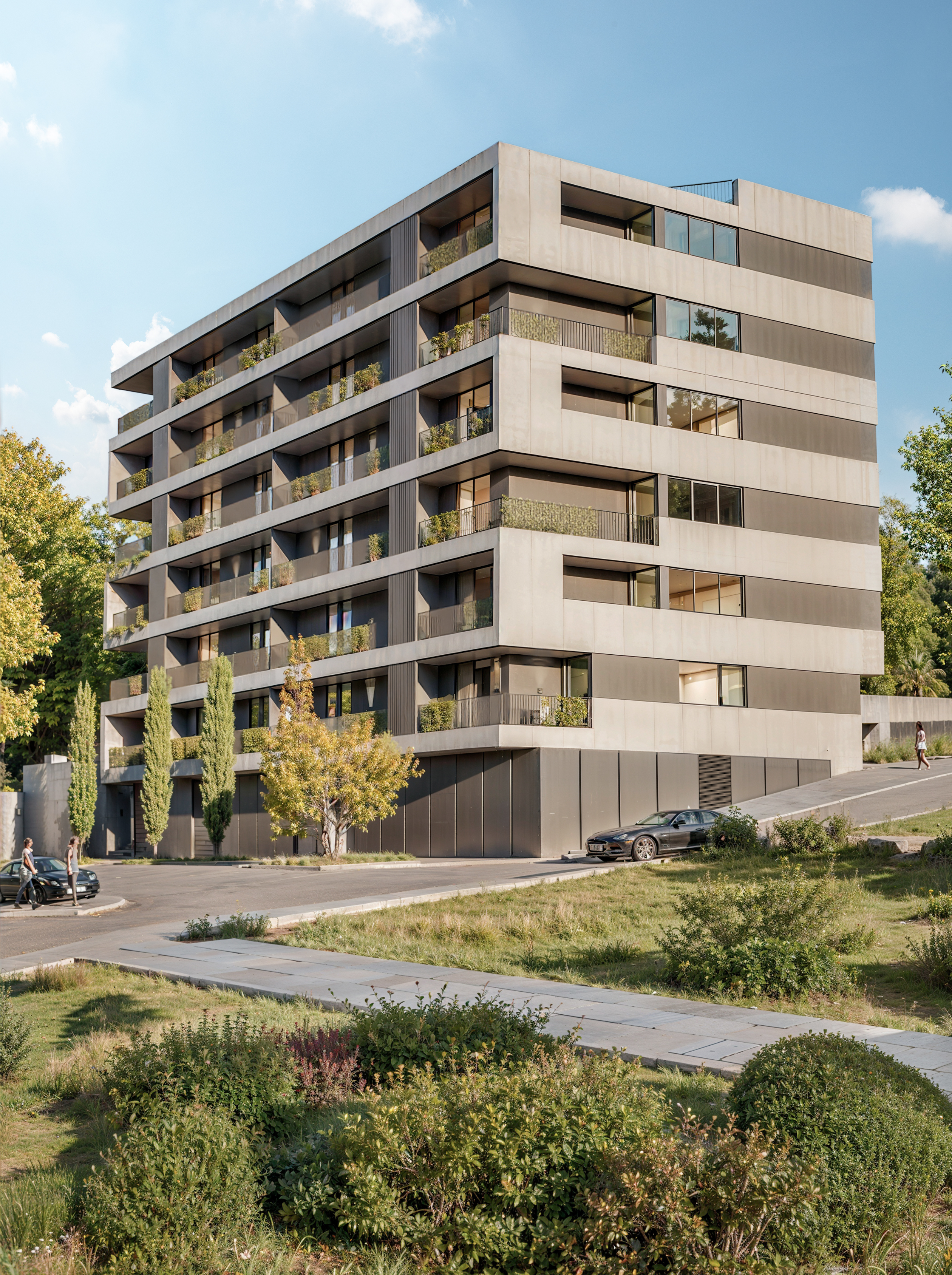 Perspetiva exterior do edificio Green Hills